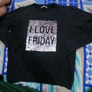I Love Friday Black Sweatshirt