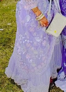 Elegant Lavender Embroidered Lehenga Choli