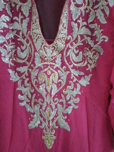 Hot Pink Embroidered Bridal Suit