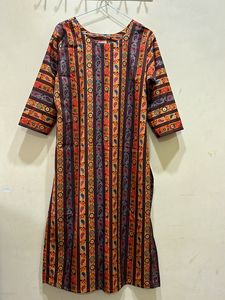 Wedani Floral Print Straight Kurta Size L