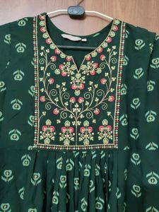 New Embroidered Green unused kurti