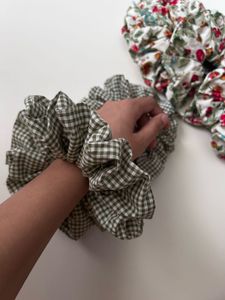 Forest Gingham Scrunchie