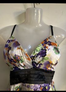 Floral Print Mini Dress with Black Belt