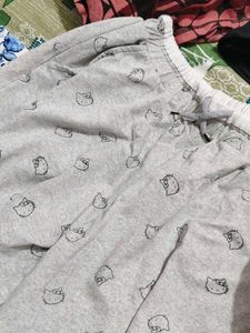 Grey hello kitty Printed Relaxed Lounge Pants