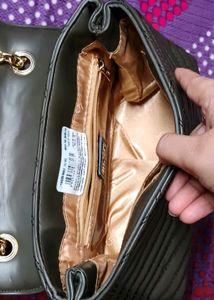 Inc.5 Textured Olive Structured Chain Sling Bag