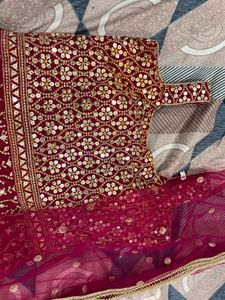 Embroidered Velvet Lehenga Choli Set