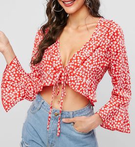 🌺Floral Print Wrap Crop top