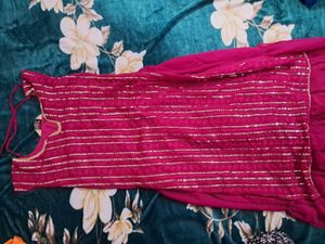 Beautiful Fuchsia Kurta Set with Sharara &amp; Dupatta
