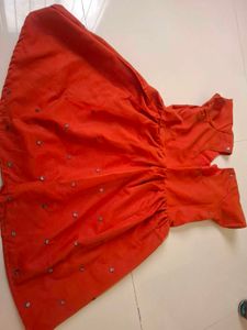Beautiful Orange Ethnic frock