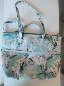 Caprese Floral Cyan Color Hand Bag