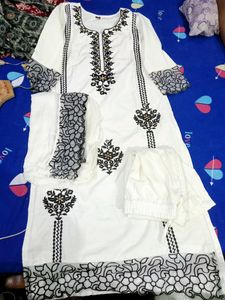 Organza Detailing Kurta Set