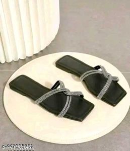 Sparkling Rhinestone Flat Sandals