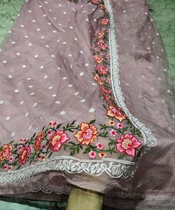 New without tag- Organza Embroidered Silk Saree