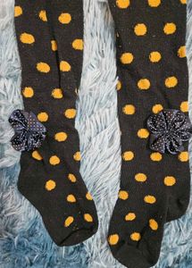 Black Polka Dot stockings with bow