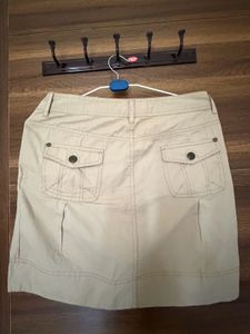 Casual Beige Cargo Skirt