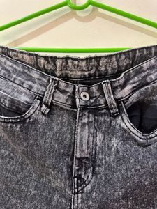 Acid Wash Charcoal Denim