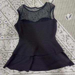 Chic Black Peplum Top