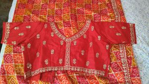 Vibrant Bandhani Saree with Embellished Border