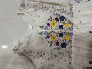 White Embroidered Anarkali Gown