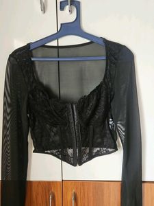 Black Lace Corset Top