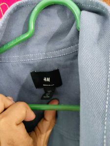 H&amp;M Grey Oversized Short Sleeve Shirt