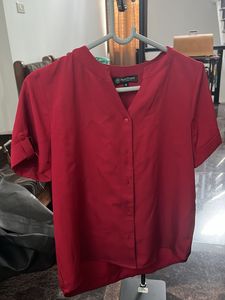 Red Button-Up Top