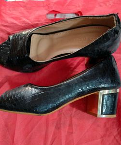Black Peep-Toe Heels