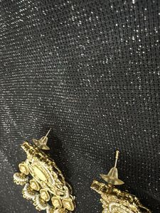 Elegant Gold-Tone Jhumka Earrings with Pearls