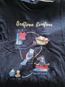 Cute Bedtime Routine Navy Blue T-Shirt