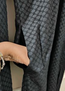 Black Textured Kurta