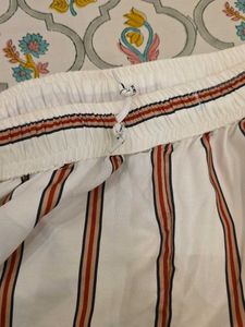Striped White Casual Pants