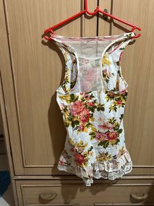Flower Print Summer Cotton Top