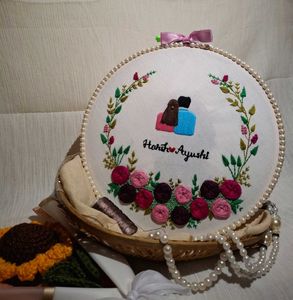 Personalized Couple Embroidery Hoop Art