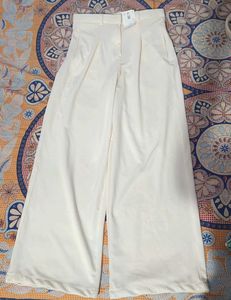 Cream Wide Leg Trousers