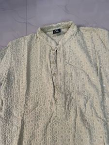 1 time used Men's Pale Yellow Kurta