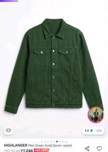 Men's Olive Green Denim Jacket