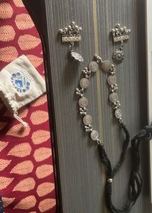 Oxidised Silver Necklace and Earring Set