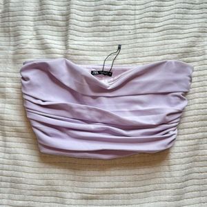 Zara Chic Lavender Ruched Top