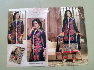 Unique Design Semi-stitched EMBROIDERED suit With Stones Work