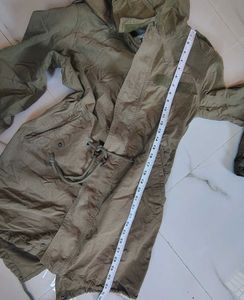Olive Green Vintage Utility Jacket | Hooded Milita