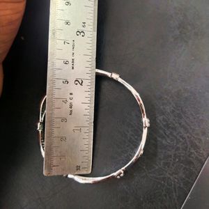 Sterling Pure Silver CZ  Rhodium Bangles 1 Pair
