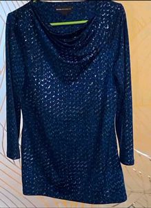 Stylish Blue Printed Tunic Top
