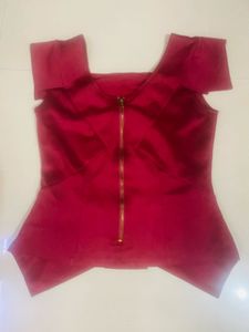 Chic Burgundy Peplum Top
