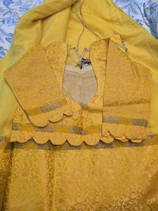 Yellow Embroidered Ethnic Skirt with blouse