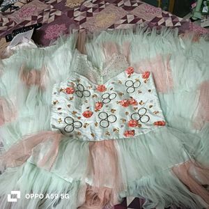Elegant Tiered Flower Party Dress