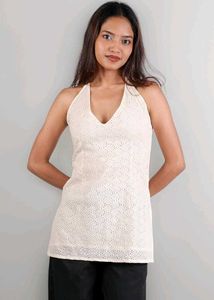 Nishorama Araha Halter Neck Printed Kurti Top
