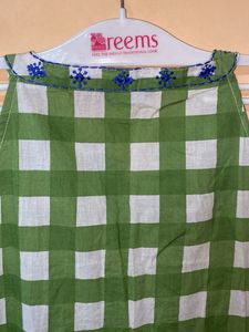 Green Checkered Kurta