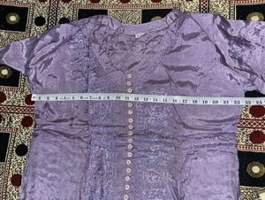 Light Purple Embroidered Short Kirti