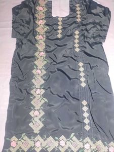 Elegant Rose Pink Silk Salwarsuite crep