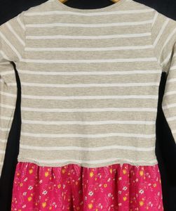 Beige &amp; Pink Printed Dress (Girls)